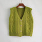 Vest Women Solid Short Loose Trendy Korean Style Sleeveless Knitted V-Neck All-match Female Coats Simple Leisure Outwear