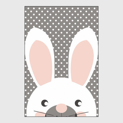 Fashionable Japanese and Korean Style Carpet Wave Dot Cute White Rabbit Pattern Bedroom Carpet Living Room Kitchen Non-slip Carpet Floor Mat