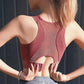 Women's Running Fitness Bra Yoga Underwear Sports Bra Mesh Beauty Back Breathable and Quick-drying Shockproof One-piece Sports Underwear Gym Vest