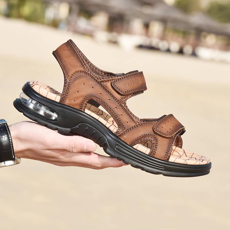 Sandals Men's Summer Leather Soft Bottom Sports Casual Shoes Outdoor Men's Air Cushion Beach Shoes