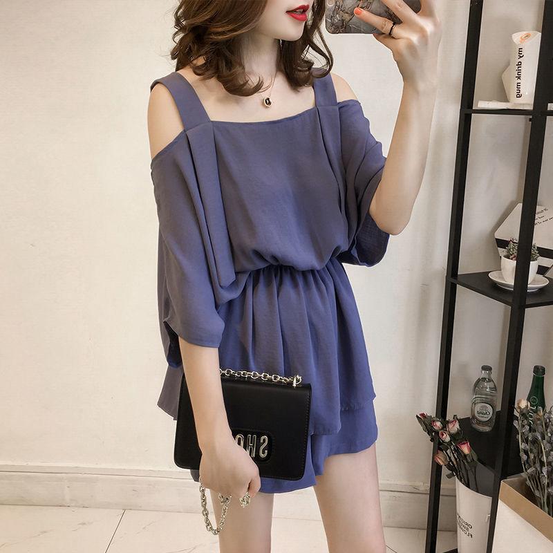 WTEMPO Solid Color M-XXXXL 2pcs Suit Spring Summer Women's Plus Size Boat Neck Loose Casual Two-piece Set