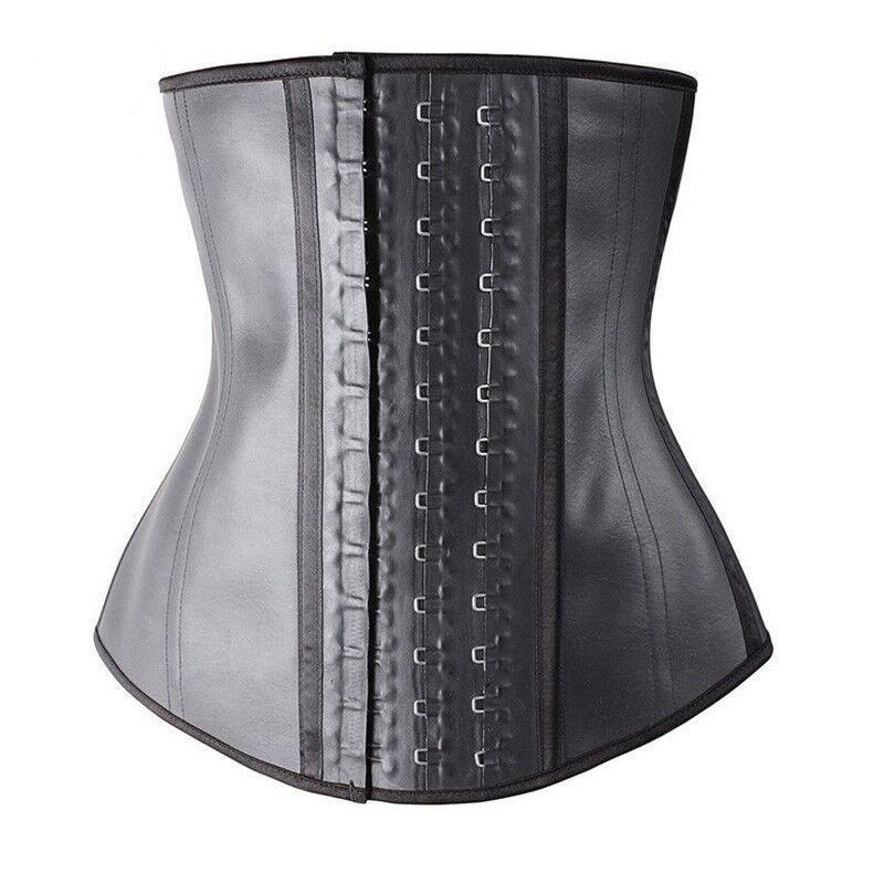 Mens Latex Waist Trainer Strong Hooks Workout Shapewear Tummy Control Thermal
