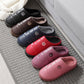 Cotton Slippers Women Winter Indoor Thick-soled Anti-skid Home Couple Models PU Surface Waterproof Warm and Velvet Slippers Men's Slippers