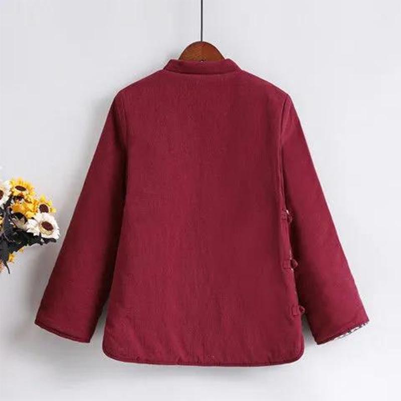 Chinese Tang Suit Cotton-padded Clothes Republican Style Women's Improved Cheongsam Jacket Retro Chinese Style Quilted Thick Cotton Linen