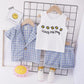 Boy's Suit Summer Foreign Style Children's Clothing Men and Women Baby Handsome Summer Short-sleeved Three-piece Suit