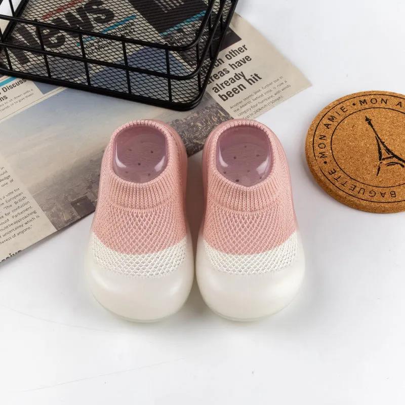 Baby Toddler Shoes 0-3 Years Old Boys and Girls Shoes Summer Mesh Color Matching Breathable Thin Rubber Soft Sole