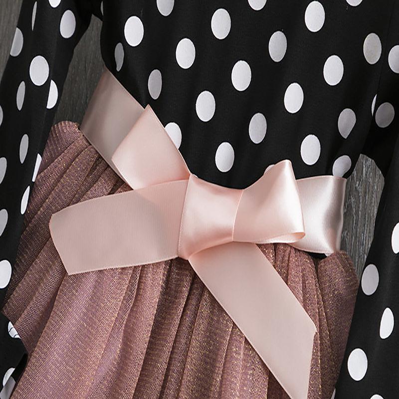 Elegant Kids Flower Girls Dresses Children Kids Floral Long Sleeve Clothing Girls Princess Tulle Dress