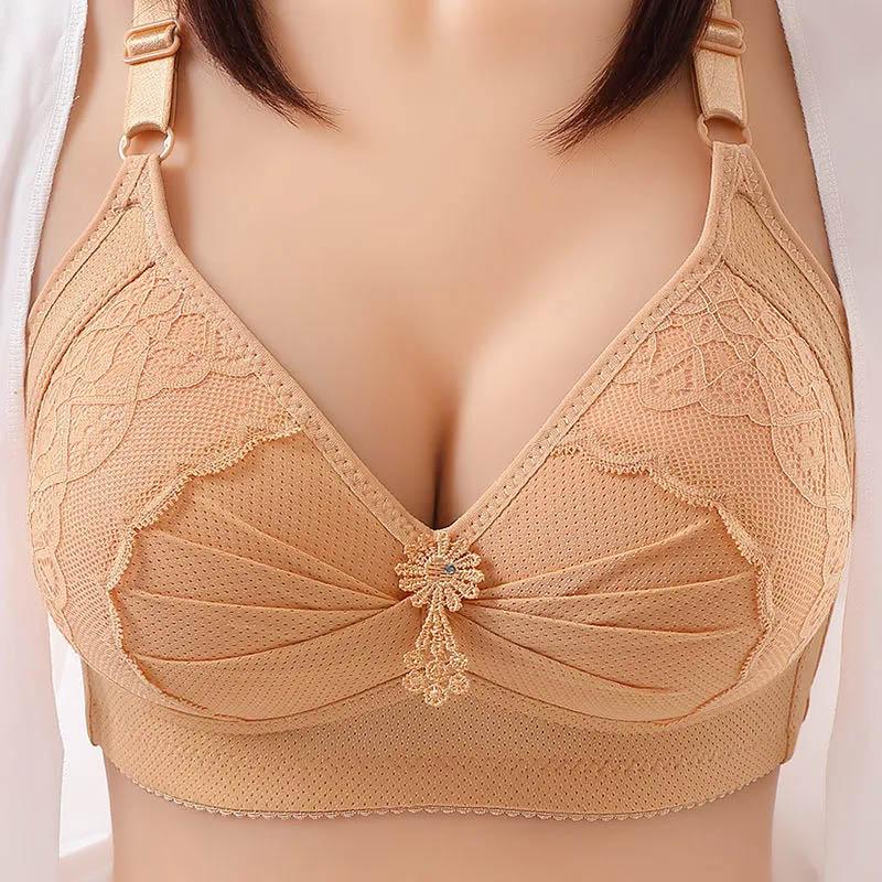 Large Size Thin Section Push-up Bra Sexy No Steel Ring Bra Anti-sagging Breathable Close-fitting Soft Bra