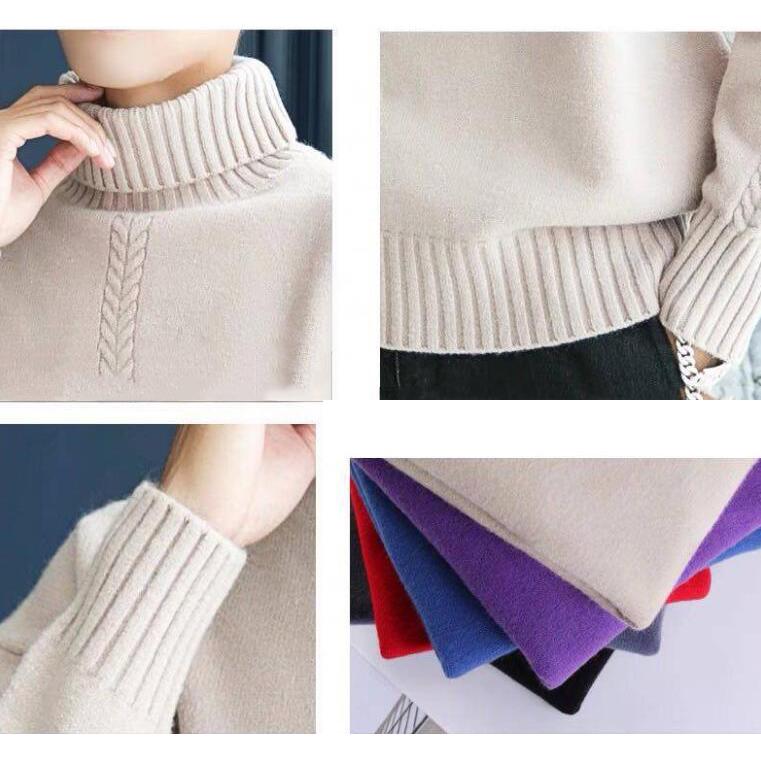 Warm Turtleneck Sweater Men Solid Knitted Mens Sweaters Casual Male Double Collar Slim Pullovers