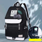 Junior High School Students Black Simple Backpack Female Net Red Schoolbag Large Capacity Korean Campus Student Backpack