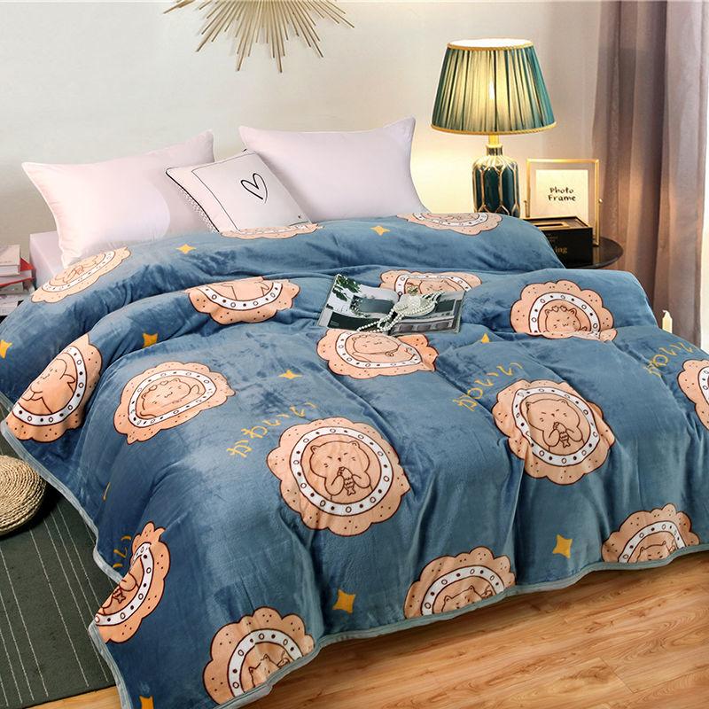 Coral Fleece Soft Blanket on The Bed Double-sided Plus Fleece To Keep Warm Breathable Plush Bedspread Bed Sheet Sofa Decoration Blanket Nap Blanket