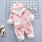 Children's Autumn and Winter Clothing Suits Children's Plus Velvet Padded Sweater Suits Hooded Ferret Fleece Girls Boys Cotton-padded Clothes