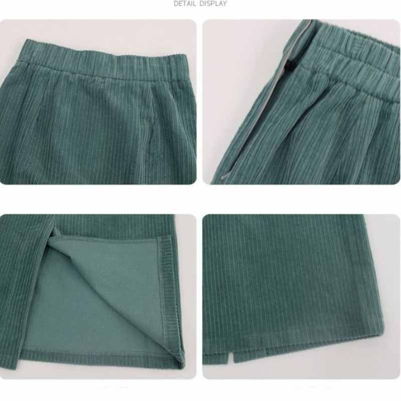 Corduroy Skirt Female Autumn and Winter Korean Version Was Thin and Wild Thick Retro High Waist Bag Hip Mid-length A-line Skirt