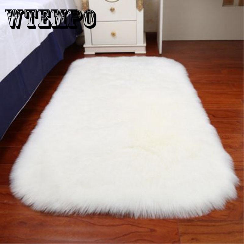 Hairy Carpets Soft Artificial Buckskin Plain Fur Skin Fluffy Bedroom Faux Mats Washable