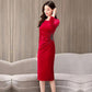 Women's Spring and Autumn Long Dress Gold Velvet Dress Long Sleeve Skirt