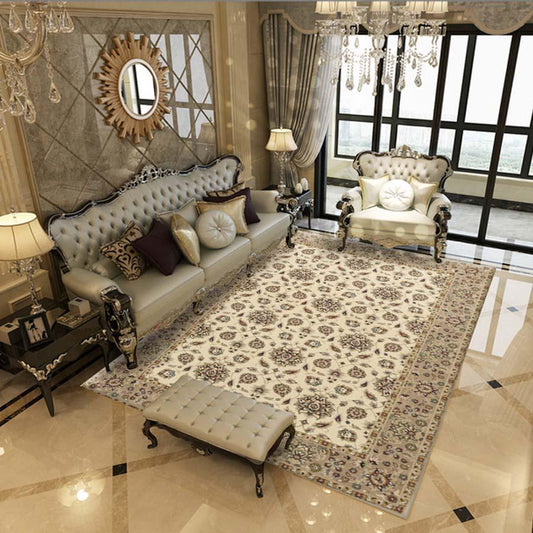 European Graceful Floral Printed Carpets For Bedroom Living Room Kitchen Bedside Rugs Large Size
