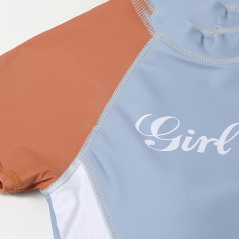 Swimsuit Women Cover Belly Slimming Split Swimsuit Round Neck Short-sleeved Shirt Swimsuit Sweet and Cute Ladies Swimsuit