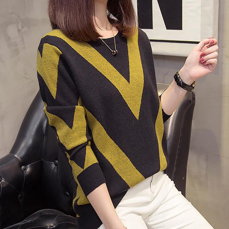 Autumn and Winter Round Neck Women's Sweater Loose Thick Casual Bottoming Sweater