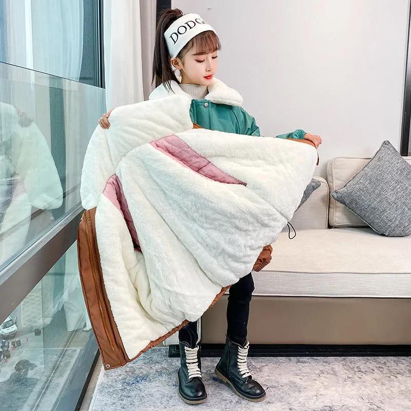 Girls' Cotton-padded Jacket Winter Style To Overcome Girls' Loose Warmth and Windproof Thick Padded Jacket