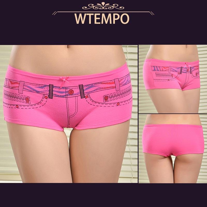 Fashion 6 Pcs/Lot Underwear Cotton Women Panties Print Womens Shorts Boyshorts Seamless Lingerie