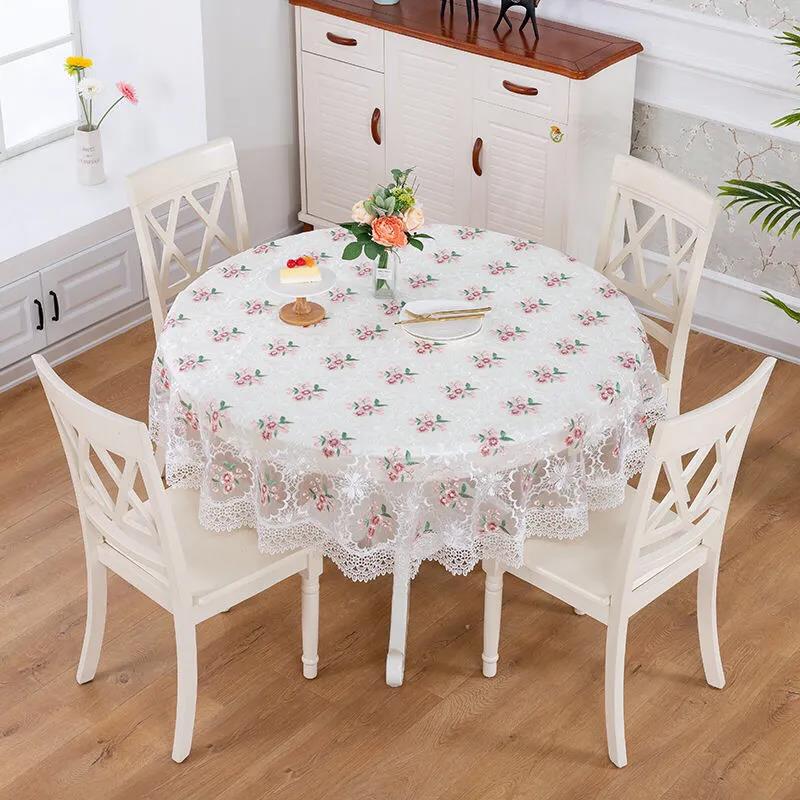 Nordic Style Lace Embroidery Cover Towel Dining Table Cloth Bedside Table Cover Cloth Round Table Rectangular Table Tablecloth Coffee Table TV
