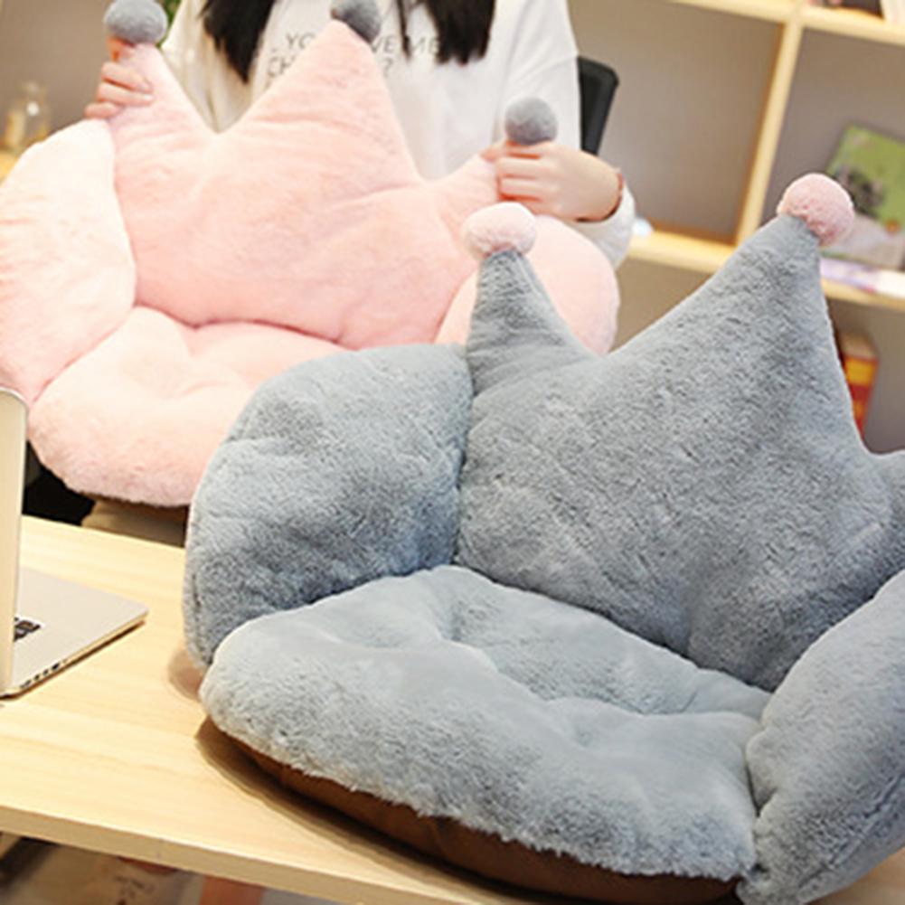 Plush Crown Seat Cushion Chair Pad Fur for Home Office