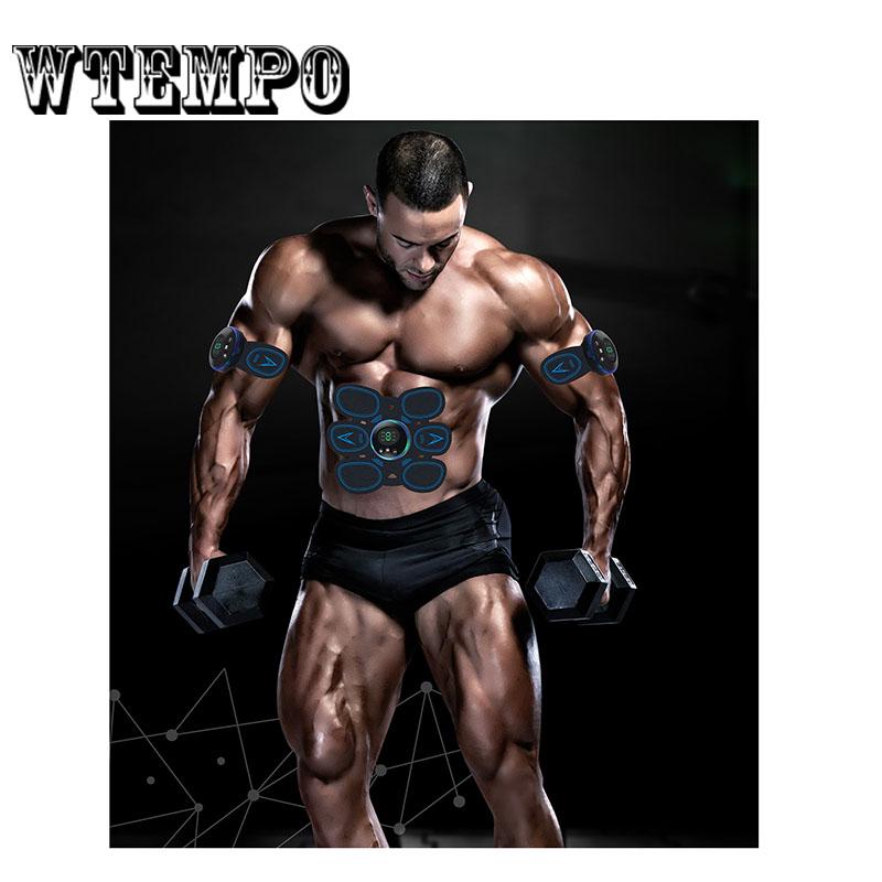 Stimulator 6 Pad Muscle Training Gear Abdominal Exerciser Body Shaper Fat Burning Fitness