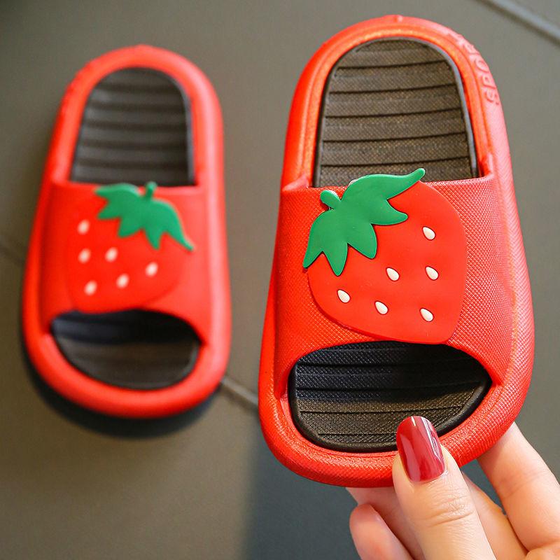 Children's Slippers Girls Cute Strawberry Non-slip Soft Bottom 3 Years Old Household Children's Sandals Slippers Summer