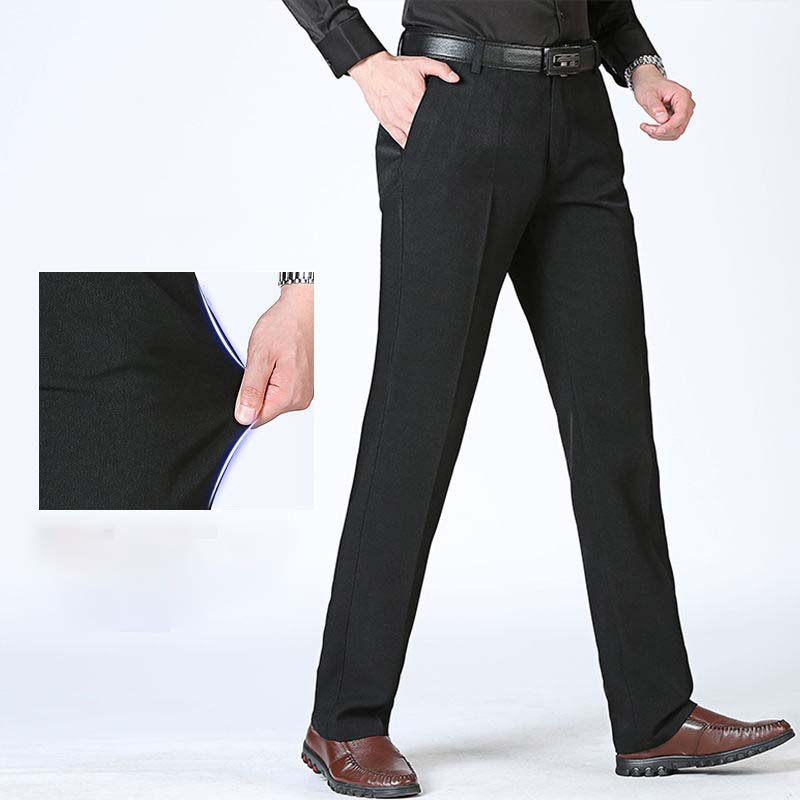 Spring and Autumn Middle-aged and Elderly Loose Straight Without Ironing Summer Middle-aged Trousers Men's Casual Pants
