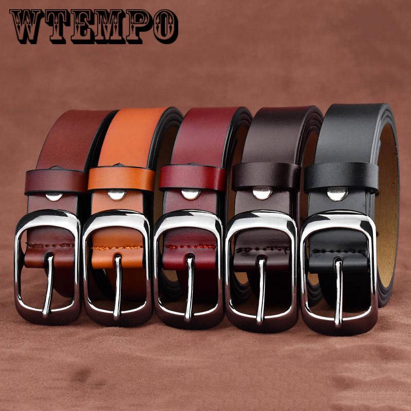 Leather Belts for Women Jeans Strap Vintage Metal Pin Buckle Fashion Style Trouser Cummerbunds
