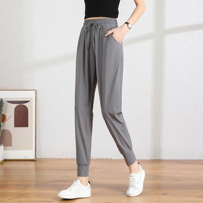 Ice Silk Pants Women's Summer Quick-drying Pants Women's Loose Wild Trend Sports Pants Women's High-waisted Thin Thin Casual Pants