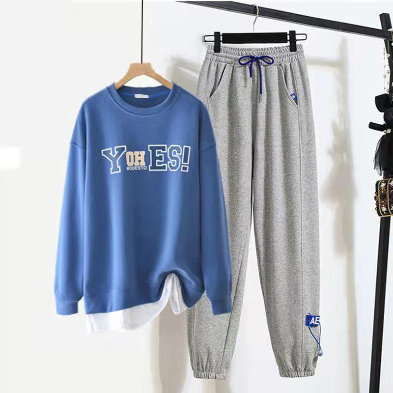 Women's Hooded Sports Suit Loose Plus Size Sweater Casual Two-piece Running Fitness Suit Sports Suit for Women Gym Sets Tracksuit Active Wear