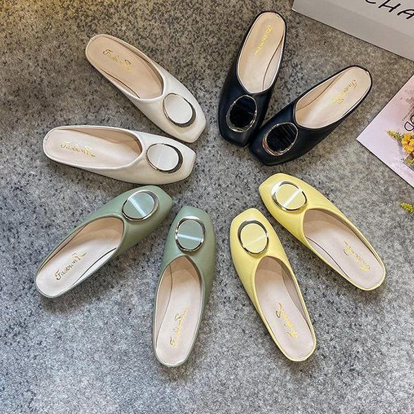 Women Summer Baotou Slippers Antiskid Soft Bottom Slippers Non Slip Outdoor Casual Solid Color Slippers