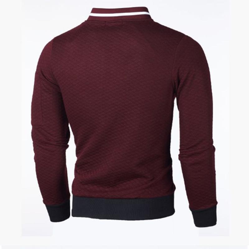 Jacket Zipper Stand Collar Jacket Men's Casual Solid Color Sports Plaid Cardigan Fashion Top