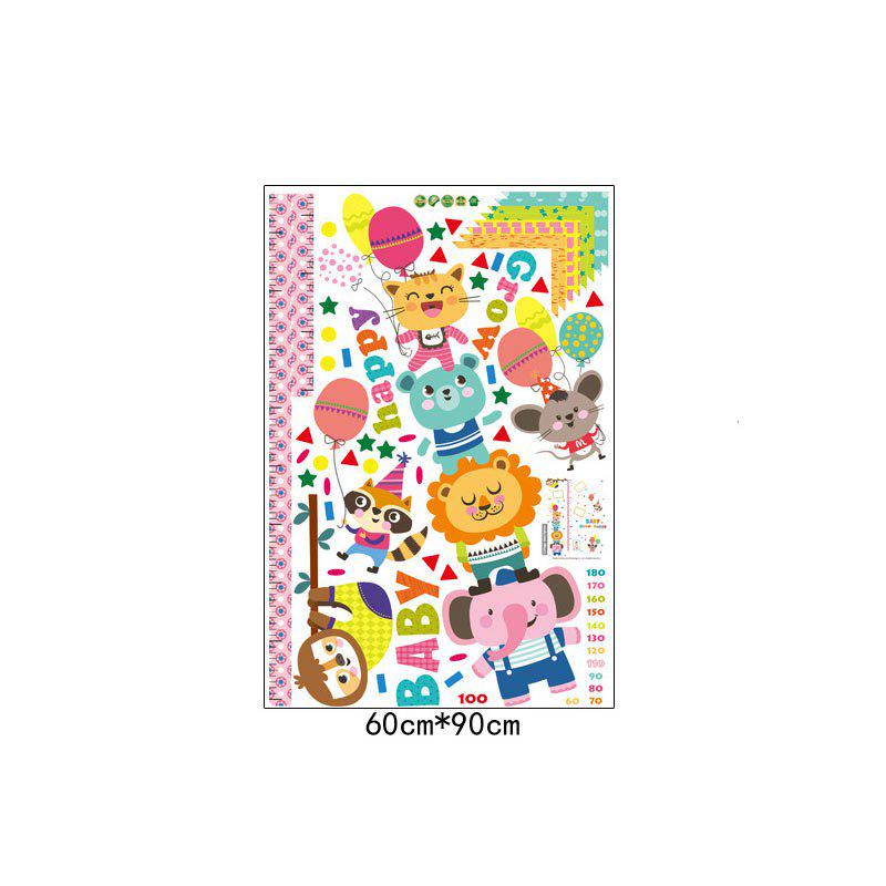 [Wall sticker ]Cartoon Animal Height Measurement Stickers For Children Baby Rooms Interior Decoratio