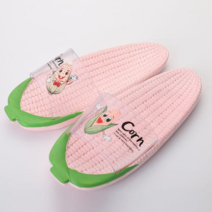 Creative Net Red Corn Slippers Parent-child Indoor and Outdoor Bathroom Soft Bottom Non-slip Leisure Trend Korean Sandals and Slippers