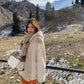 Autumn and Winter Hooded Rabbit Fur Coat Fleece Loose Thick Coat Solid Color Faux Fur Coat Large Size