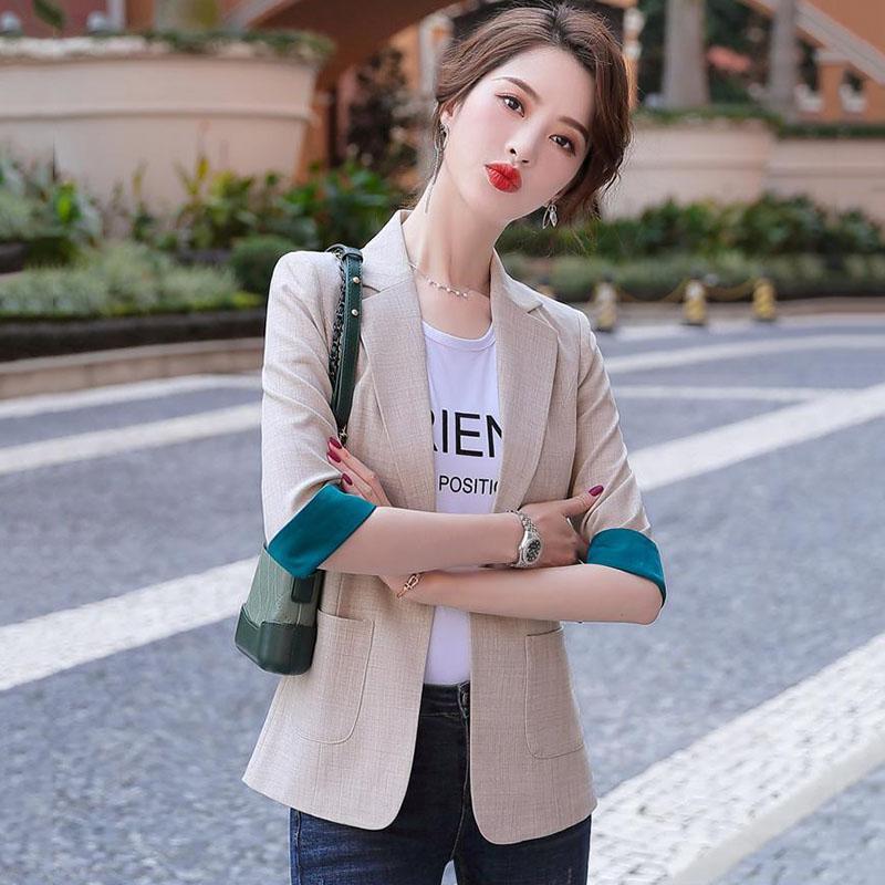 Spring Temperament Single-breasted Suit Two-piece Professional Wear Age-reducing Temperament Casual Solid Color Suit Women