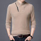 Men Clothing Imitation Mink All-match Base Shirt Men's Diagonal Zipper Stand-up Collar Warm Sweater