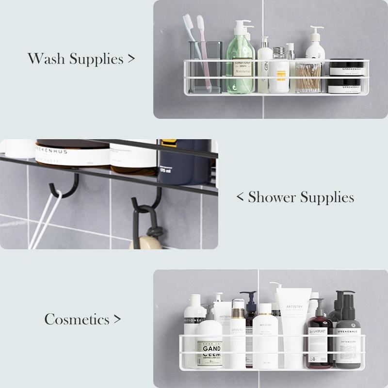 Punch-free Bathroom Rack Toilet Bath Toilet Multi-functional Square Storage Hanging Wall Bathroom Toilet