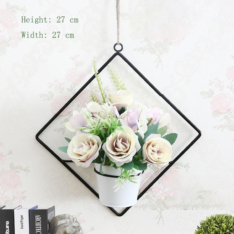 Home Hanging Wall Hanging Decoration Artificial Flower Wall Pendant Simulation Plastic Flower Basket Living Room Wall Decoration Floral Potted Plant
