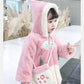 Girls' Winter Warm Jacket Thick Plus Fleece Sweater Children's Winter Windproof Hooded Top