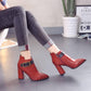 Embroidered Bee Martin Boots Comfortable Bottom Cotton Shoes Thick Heels Short Snow Ankle Boots