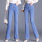 Jeans Women's High Waist Spring and Autumn Women's Trousers Elastic Waist Thin Pants Loose Straight Flared Pants