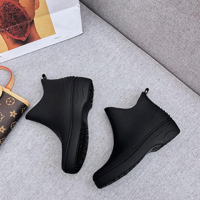 Fashion All-match Rain Boots Water Shoes Water Boots Non-slip Short Tube Frosted Kitchen Shoes Car Wash Stall Shoes