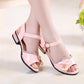Girls' Sandals Summer Korean Version   High-heeled Children's Beach Shoes  Big children  Little Girls Soft-soled Princess Shoes