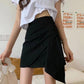 Irregular Tight-fitting Pleated A-line Skirt Women's High Waist Slim Skirt Sexy Summer Skinny Hip Short Skirt