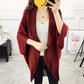 Loose Shawl Jacket Medium-length Women's Large-Size Knit Cardigan Cardigan Fringed Wild Cape Loose Large Fur Collar Knitwear Sweater Jacket