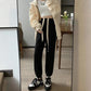 Plus Fleece Autumn and Winter Vibe Wind Pants Women High Waist Corset Casual Sports Pants Women Loose Tide