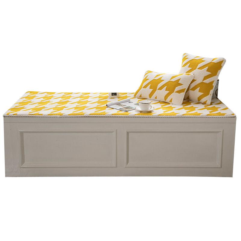 Printed Bay Window Cushion Non-Slip Crystal Velvet Window Sill Pad Bay Window Pad Tatami Mats Sofa Cushion Used for Indoor Outdoor